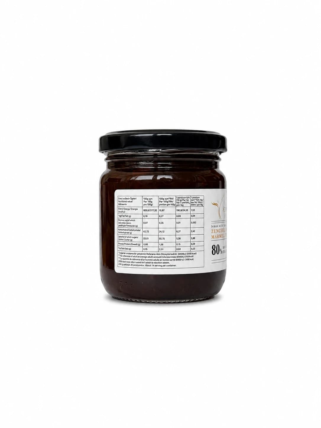 Zencefilli Limon Marmelatı 220 gr Şekersiz - görsel 2